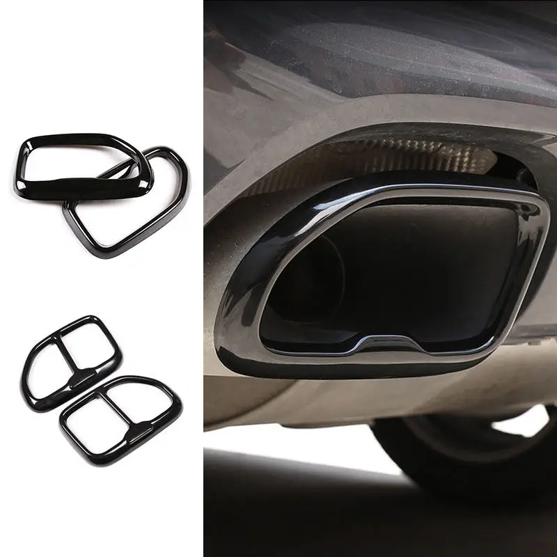 Car Tail Exhaust Pipe Outlet Muffler Pipe Stainless Steel Glossy Black Cover Trim For BMW X3 G01 X4 G02 2018 2019 2020 2021 2022