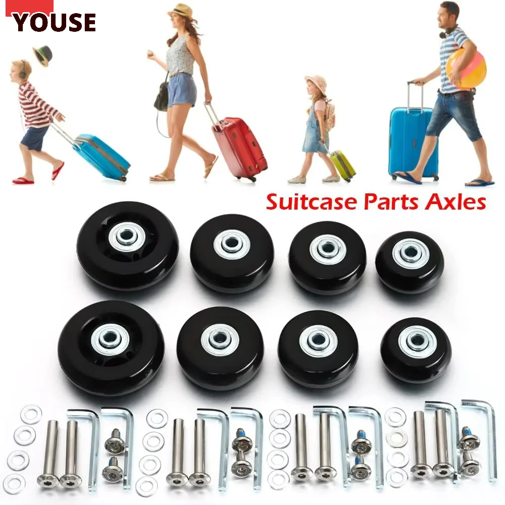 Replace Wheels With Screws for Travel Luggage Suitcase Wheels Axles Repair Kit 40/45/50/60mm Silent Caster Wheel Repair