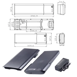 Rear Rack Battery Pack  36V 10.4Ah 12Ah 14Ah 250W Electric Bike Battery with 42V 2A Charger