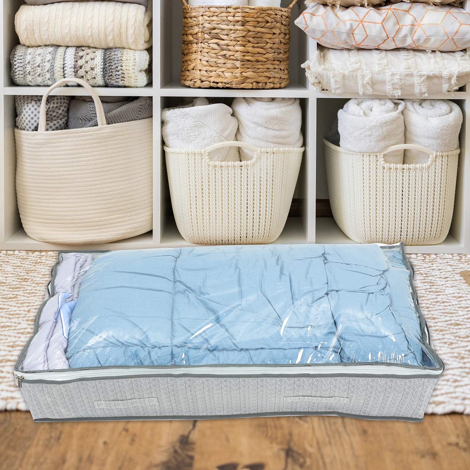 

Organizer Dustproof Storage Box Wardrobe Quilt Bag Non-woven Fabric Clothes Bins