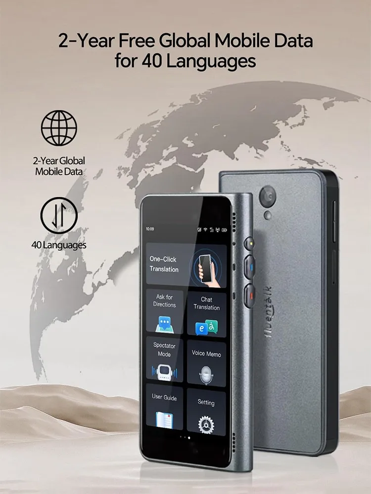 Timekettle Fluentalk NEW T1 AI Language Translator Support 40 Languages and Photo AI Translation Instant Real-time