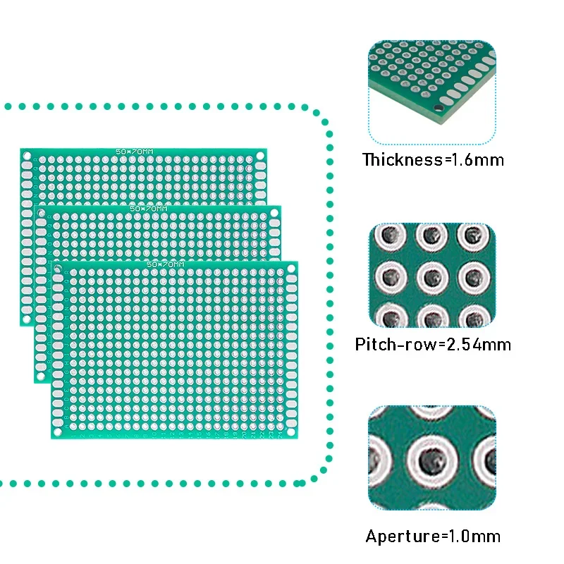 10/30/32PCS Double Sided PCB Prototype Board DIY Universal Protoboard  2x8cm 3x7cm 4x6cm 5x7cm 7x9cm, for Arduino