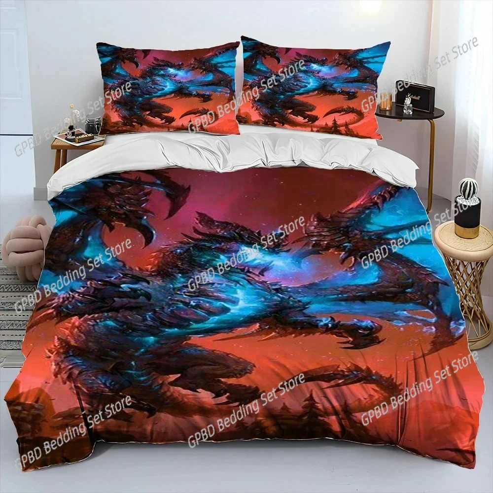 3D Print Game World Warcraft WOW Bedding Set Duvet Cover Bed Set Quilt Cover Pillowcase Comforter king Queen Size Boys Adult