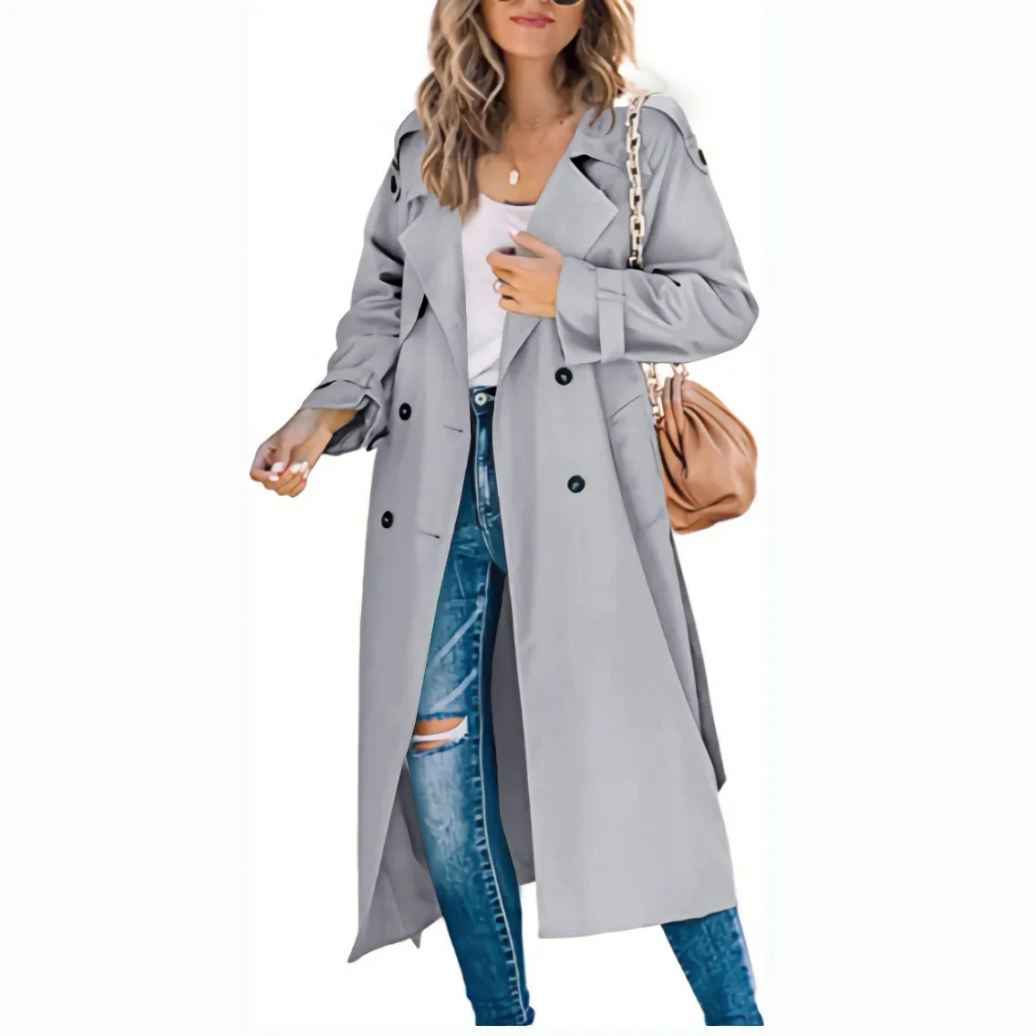 

Women's Autumn Long Casual Trench Coat Paris Women Trench Coat