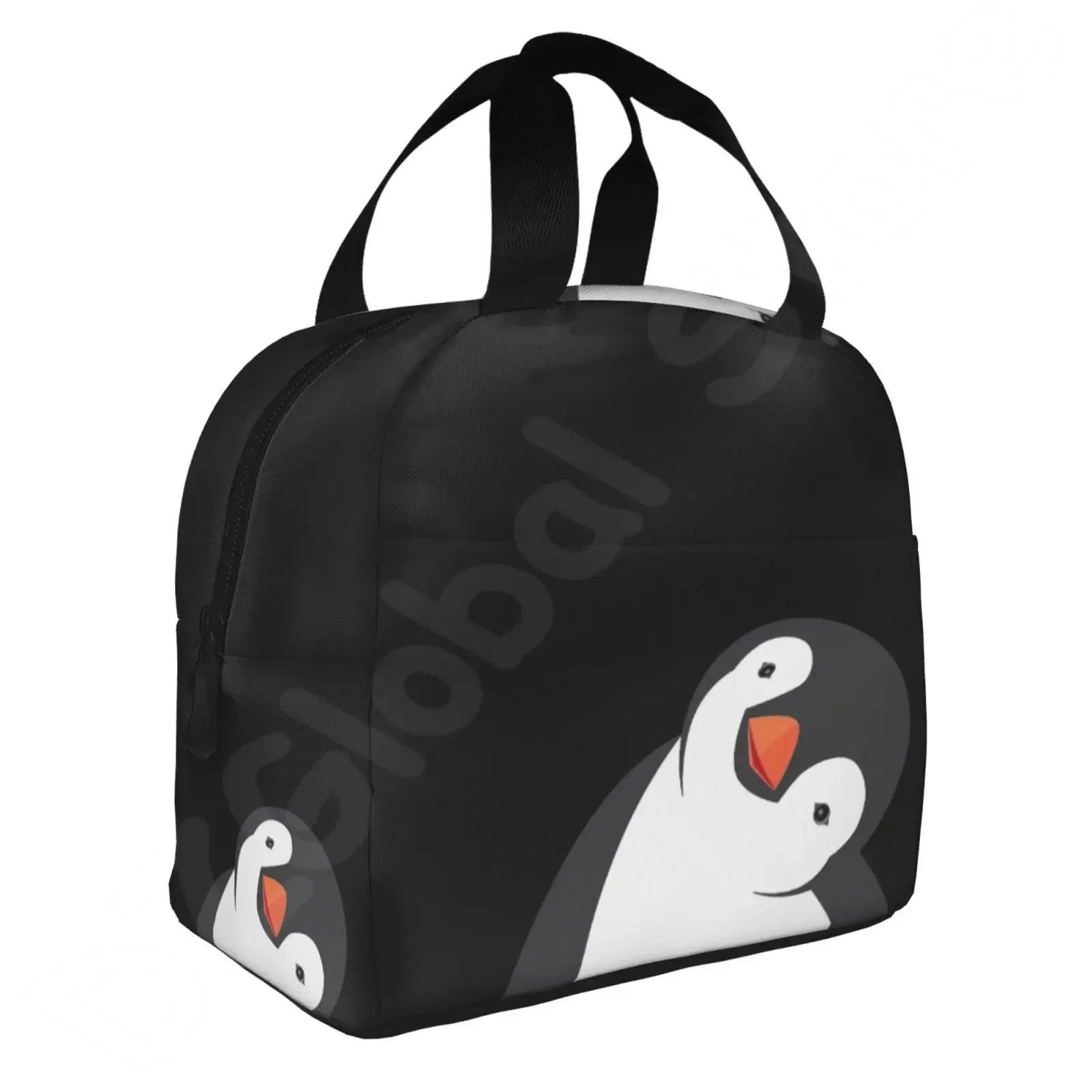 Cute Penguins 3D Print Thermal Lunch Bag Reusable Insulated Cooler Tote Box Funny Container Lunch Holder Portable Bento Bag