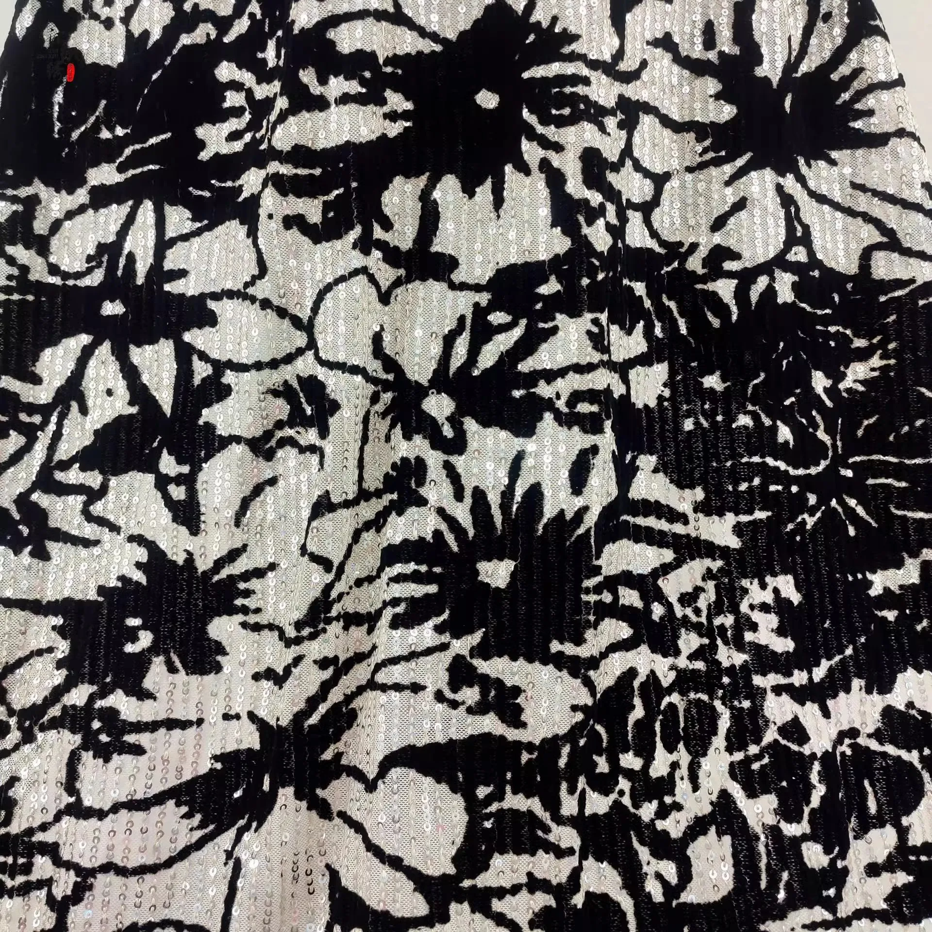 

Винтажное китайское платье Cheongsam из ткани с блестками, флокированное тканевое платье из бисера, вышитая блестками ткань