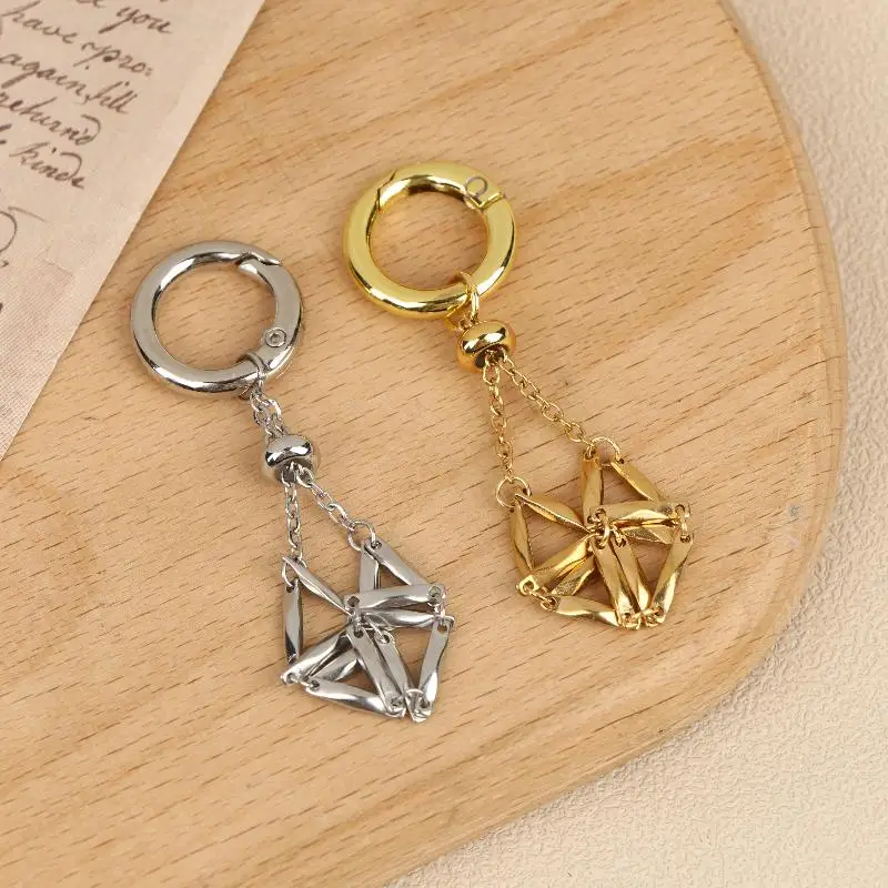 Edelstahl-Netzbeutel Steinhalter Schlüsselanhänger Geschenk für Steinliebhaber Schlüsselring Anhänger Schmuckzubehör Handtaschen-Hängedekoration – Detail 8