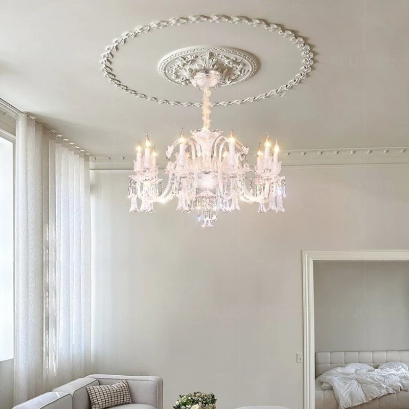 

French light luxury crystal living room chandelier creative personality atmosphere hall restaurant designer new