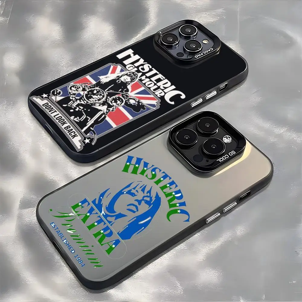 Capa de Telefone Hysteric Glamour para iPhone 18, 17, 16, 15, 14, 13, 12, 11 Pro Max Plus - Cor Prata