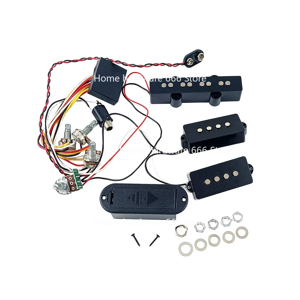 

Electric Guitar Bass Active Amplifier Circuit + JP Pickup, Three-stage Open Electric Guitar Bass Pickup