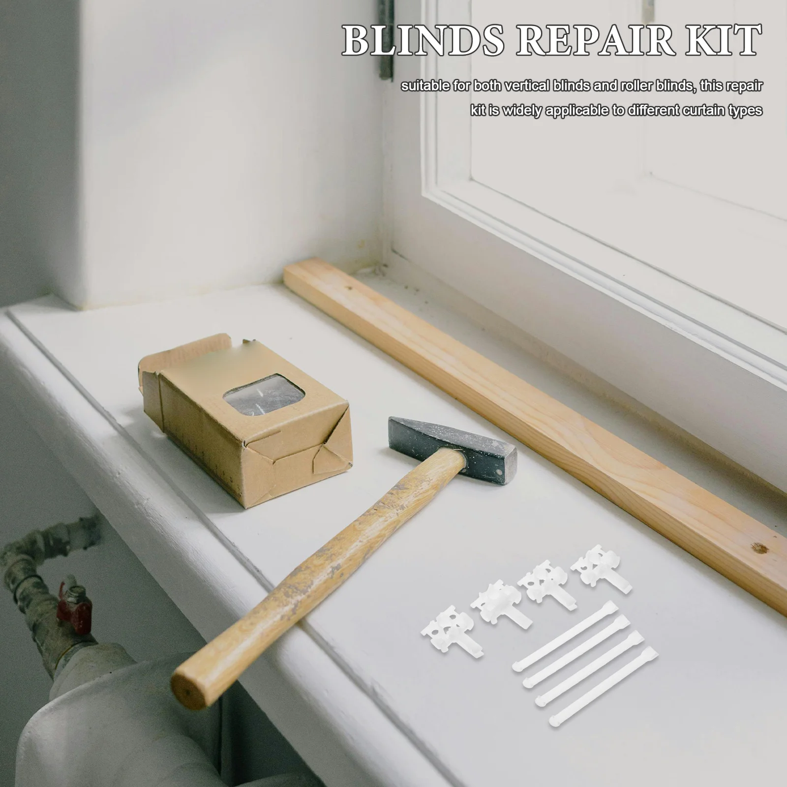 

12 set Vertical Blinds Repair Kit White Replacement Carriers For Headrail Window Curtain Accessories Compatible With Roller