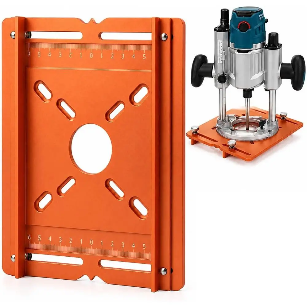 Thickened Wood Slotting Router Plate Multi-Hole with Dual Scale Slotting Guide Bracket Adjustable Straight Grooves