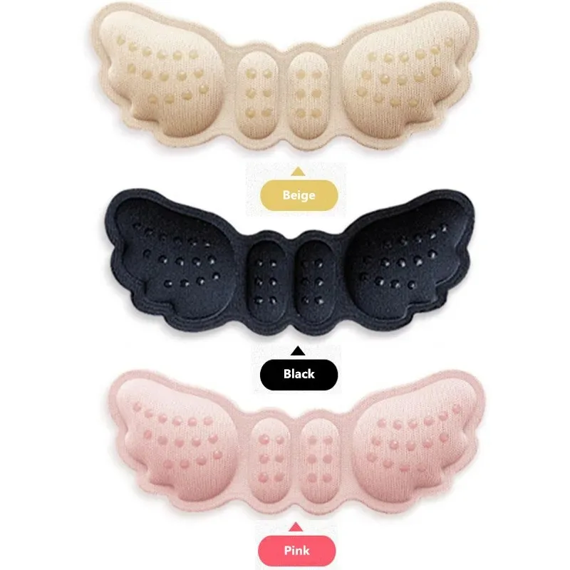 1 pair Woman High-heeled Shoes Heel protection pad Butterfly shaped self-adhesive adjustable size pad Foot care insoles