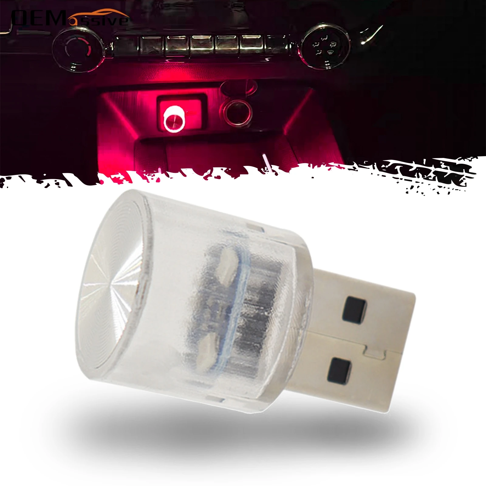 Mini USB LED Car Light Auto Interior Atmosphere Light Emergency Lighting Night Light PC Auto Red Decorative Lamp Car Accessory