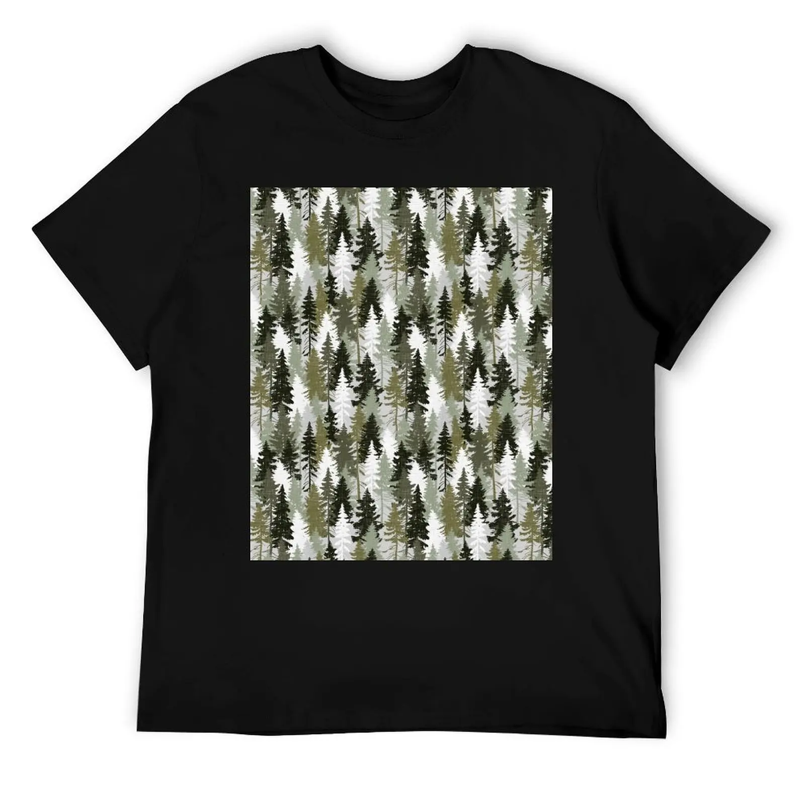 

Pine Tree Forest / Olive T-Shirt t shirts for man graphic vintage essential t shirt anime t shirts for man T-Shirt