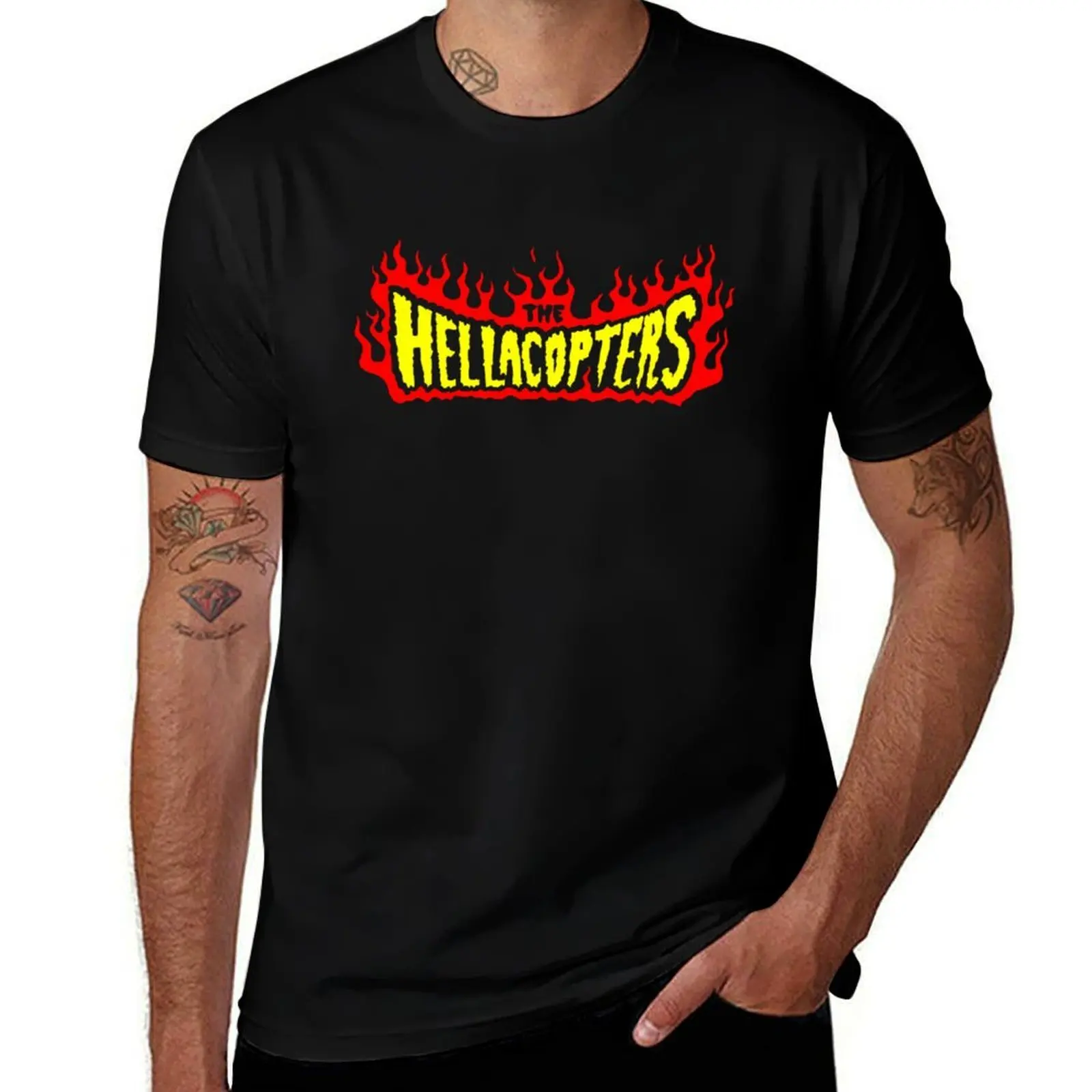 

The Hellacopte.rs Logo Band T-Shirt anime tshirt man t shirt graphic t shirt man casual T-Shirt
