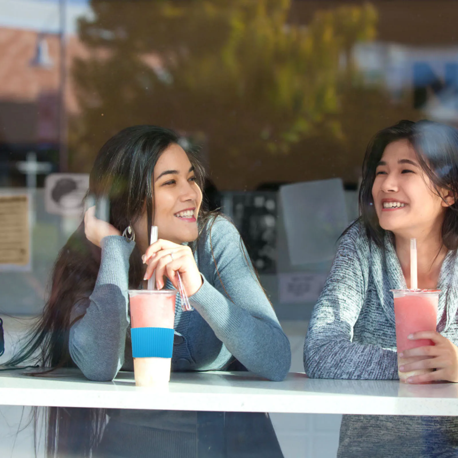 

6Pcs Silicone Water Cup Cover Flexible Heat Insulated Non-Slip for Hot Drinks Easy Clean Modern Design Long-Lasting