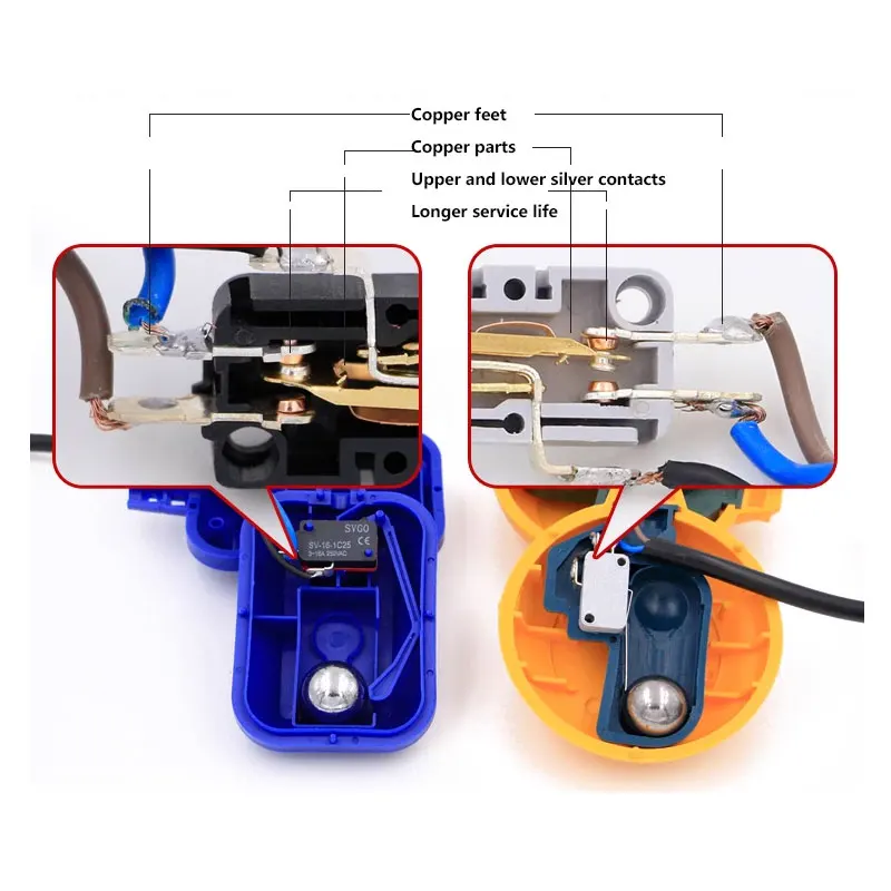 Lunghezza della linea di Switch Liquido Fluido 5 M Regolatore di Interruttore A Galleggiante Liquido del Livello D\'acqua Galleggiante Interruttore