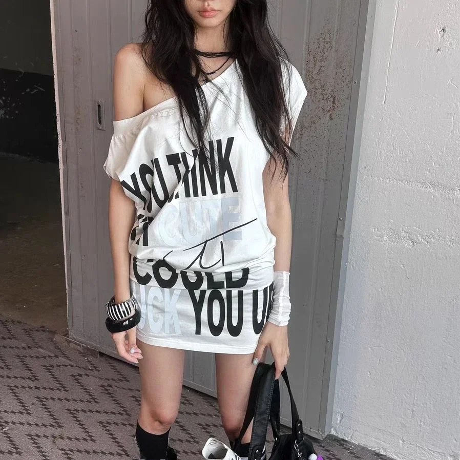 

American Vintage Long T-shirts Women Y2k Vintage Shirt Dress 2000s Retro Clothing Harajuku Subculture Tees Outwear Summer Tops