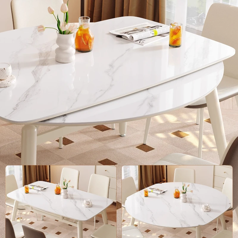Small apartment square and round dual-purpose retractable dining table and chairs for home use