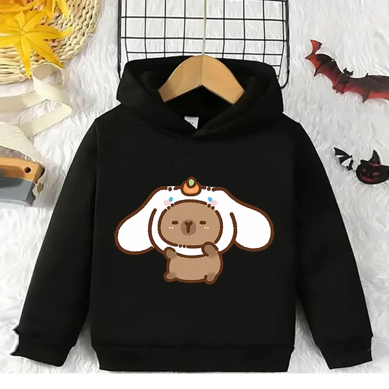 

Capybaras New Autumn Winter Children's Clothing Sweatshirt Boys Clothes Long Sleeve Pullovers Girls Kids Cotton Tops Hoodies