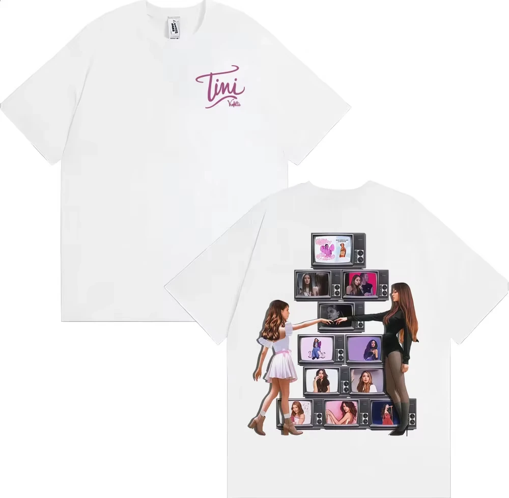 Men Women Harajuku Hip Hop 100_ Cotton T-shirt Tops Streetwear Singer TINI STOESSEL La Triple T Futtura 2025 Tour Merch T Shirts