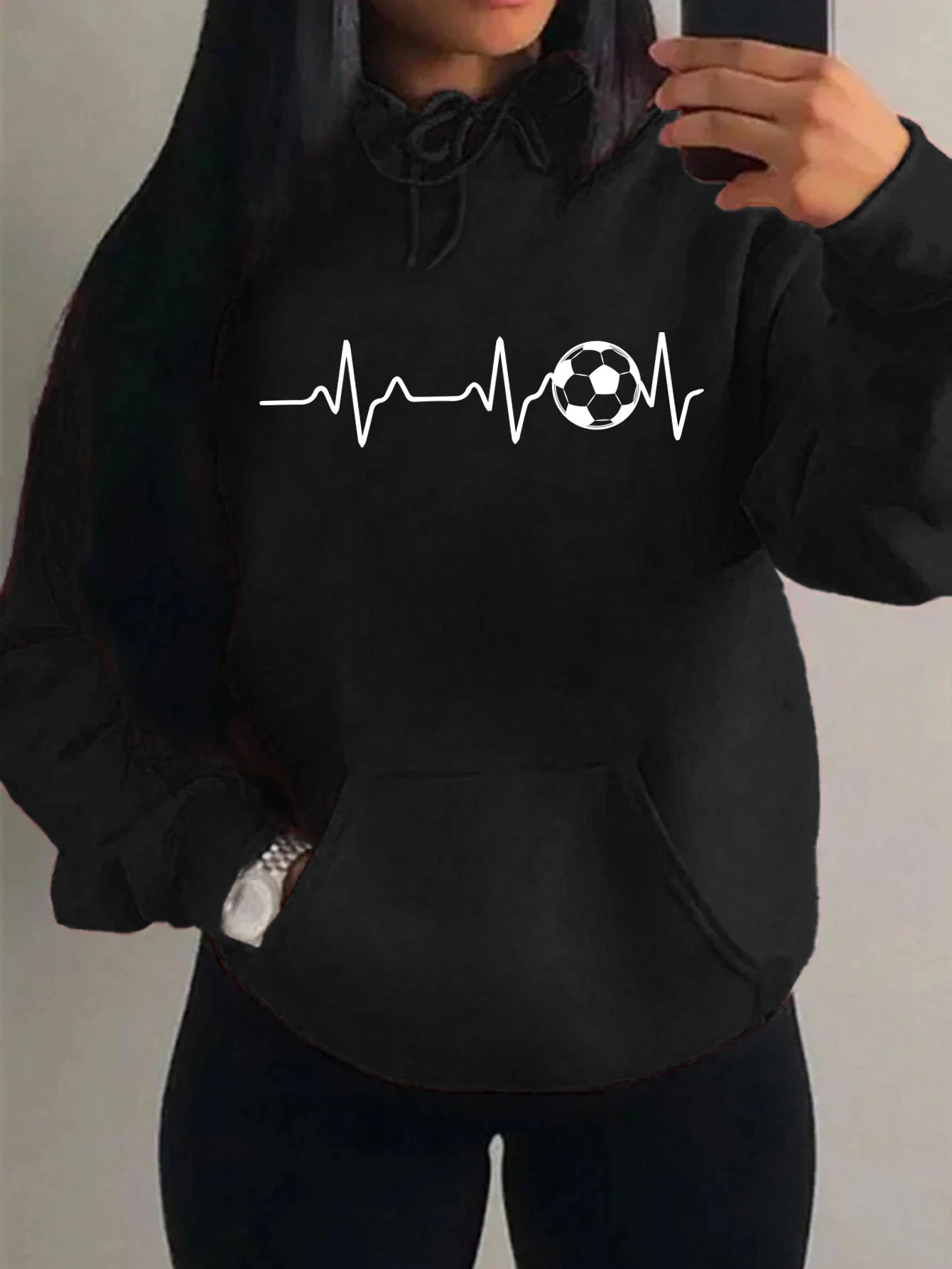 

Женская толстовка с капюшоном Football ECG, индивидуальный дизайн, уличная одежда в стиле Харадзюку, теплая толстовка, осенняя женская толстовка с графическим рисунком в стиле ретро Y2K