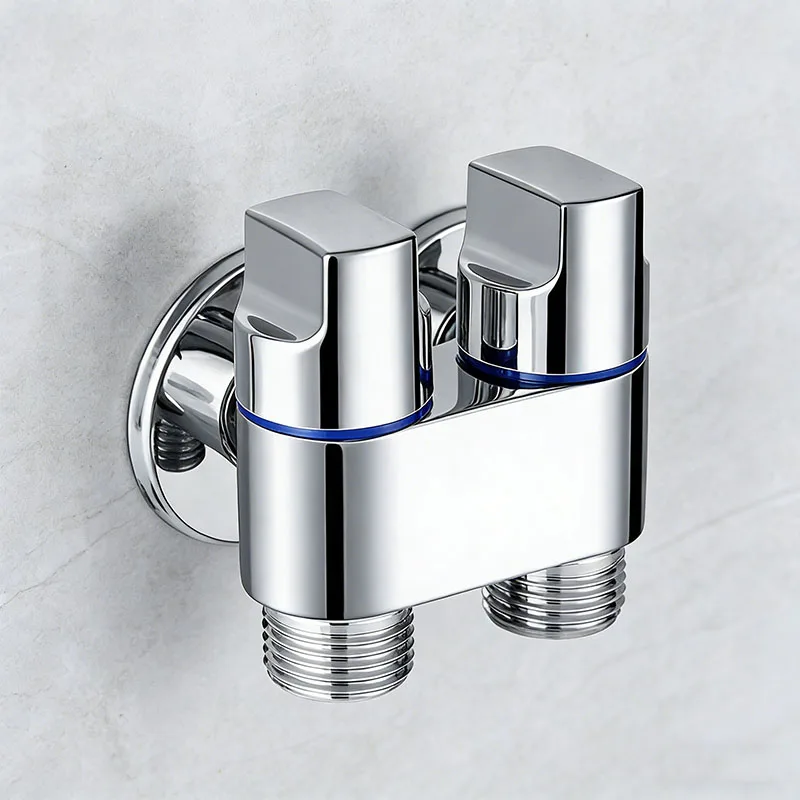 

Кран для стиральной машины 1 вход - 2 выхода, автоматический запорный клапан, угловой клапан с двойным выходом для 2 шлангов