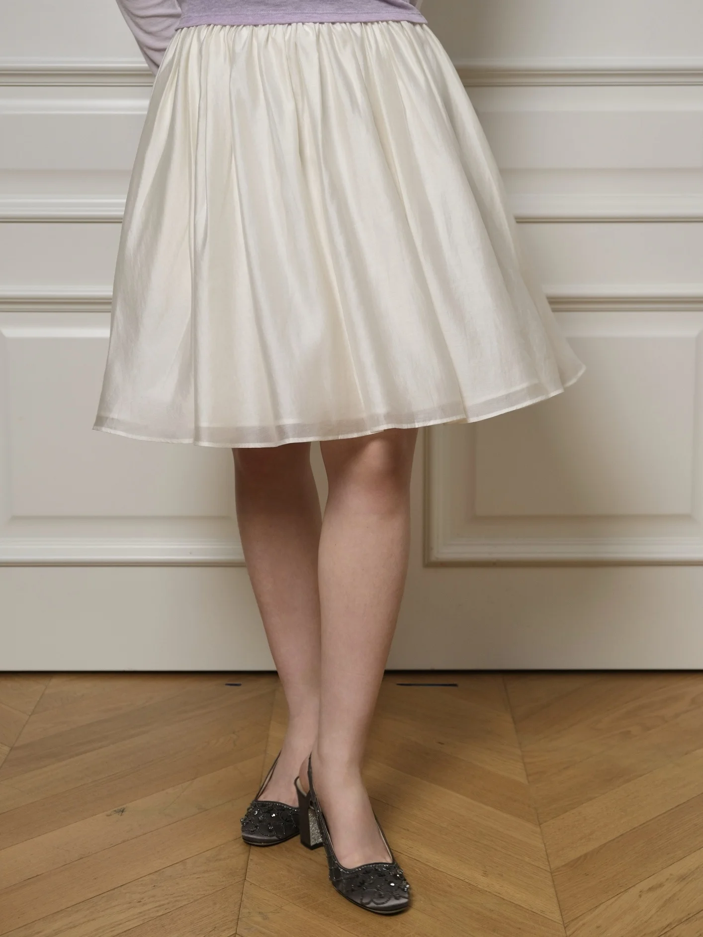 

Юбка-полусолнце Feiedete Heavy Industry Ballet Airy с плиссировкой, женская, средней длины, А-силуэт, на весну