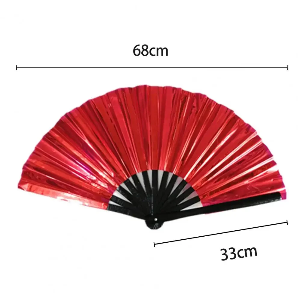 Folding Fan 13 Ribs Brilliant Color Fine Craftsmanship Birthday Gift Transparent Large Shining Rave Hand Fan Performance Prop