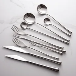 Mirror 304 Stainless Steel Cutlery Set Western Dinner Knife Fork Spoon Set Silverware Special Forks Fruit Fork Coffee Tea Spoon