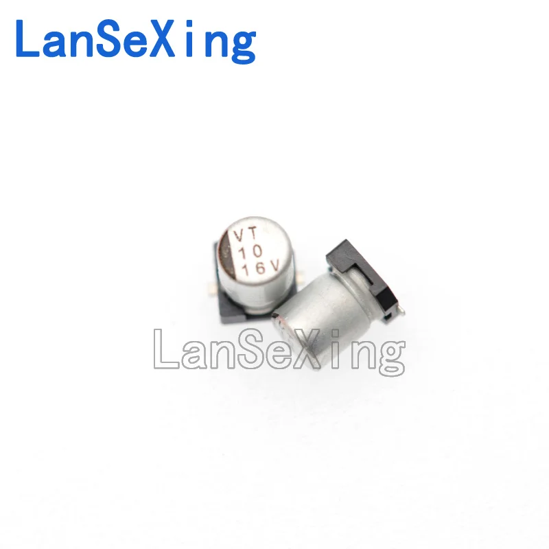 Capacitor eletrolítico de alumínio SMD, volume 4x5.4mm, 10UF, 16V, 4x5mm
