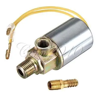 Electric Air Solenoid Valve 1/4 Inch Chrome Plated Metal 12V 24V High PSI Air Control Valve for Vehicle Air Suspension