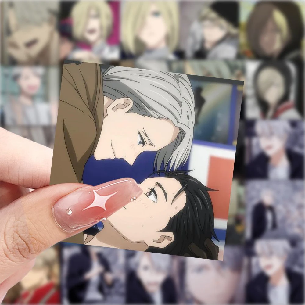 10/30/59 Uds Yuri On Ice pegatinas de Anime Yuri Katsuki Victor Nikiforov pegatina de dibujos animados portátil Scrapbooking Yuri Plisetsky calcomanía