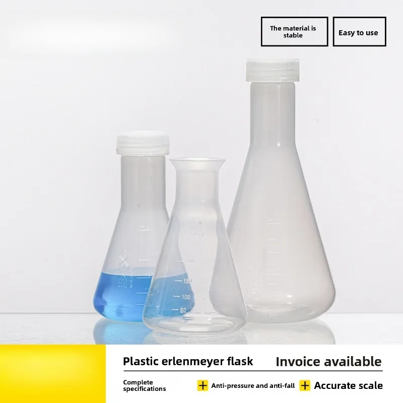 

Plastic Conical Flask Wide Mouth PP Erlenmeyer Shake Bottle 50 100 250 500 1000ml