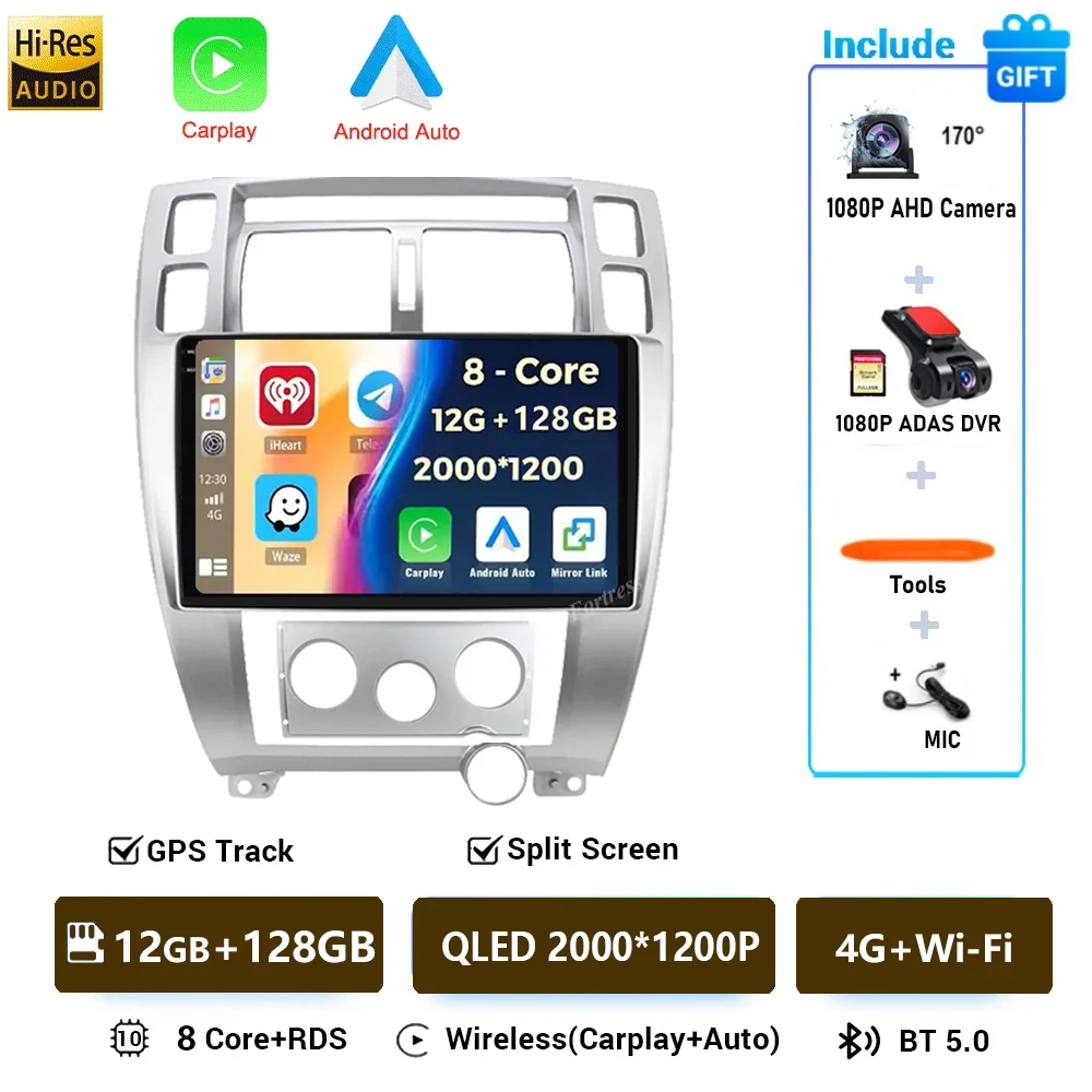 Android 16 Autoradio voor Hyundai Tucson 2004-2013 Multimedia Video Player Navigatie 2 Din DVD Head Unit Stereo Carplay luidsprekers