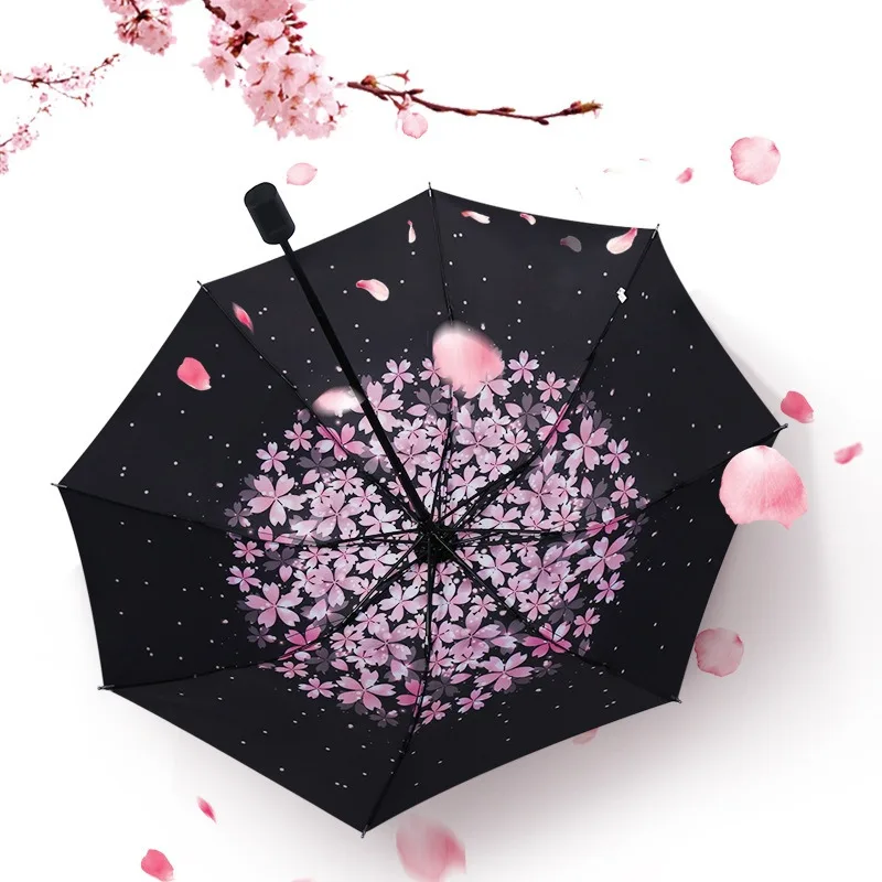 Women Men Outdoor Rain and Shine Folding Umbrella Automatic Sunscreen Umbrella Sunshade Umbrella