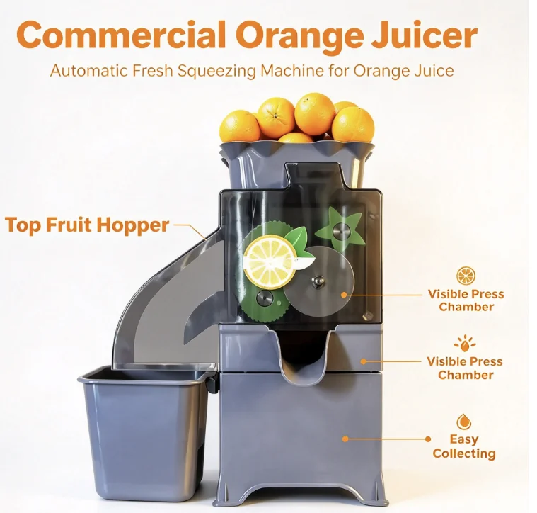 Commercial Lemon Kumquat Juicer 110V 220V Fully Automatic 100W Multifunctional Fruit Juice Machine  Residue Separation