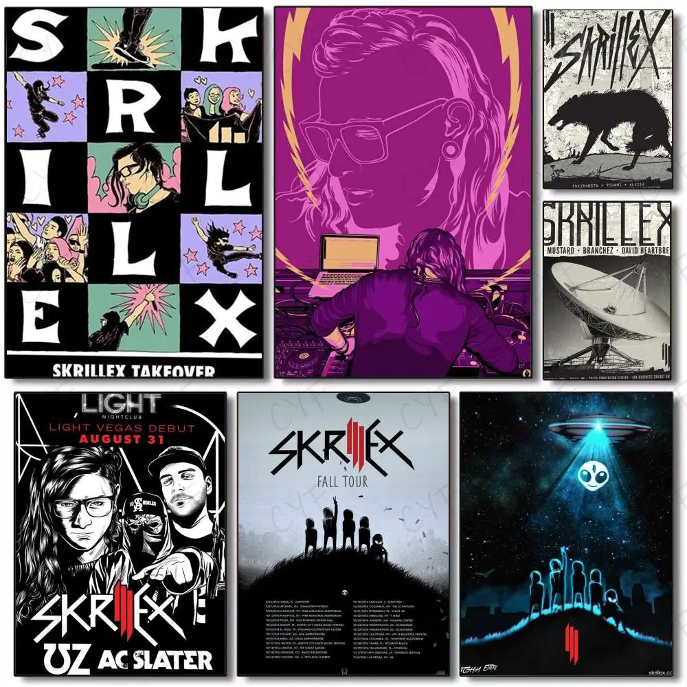 American Electronic Music Producer Singer S-Skrillex Poster Poster Painting Wall Art Mural for Living Room Home Decor and Gifts