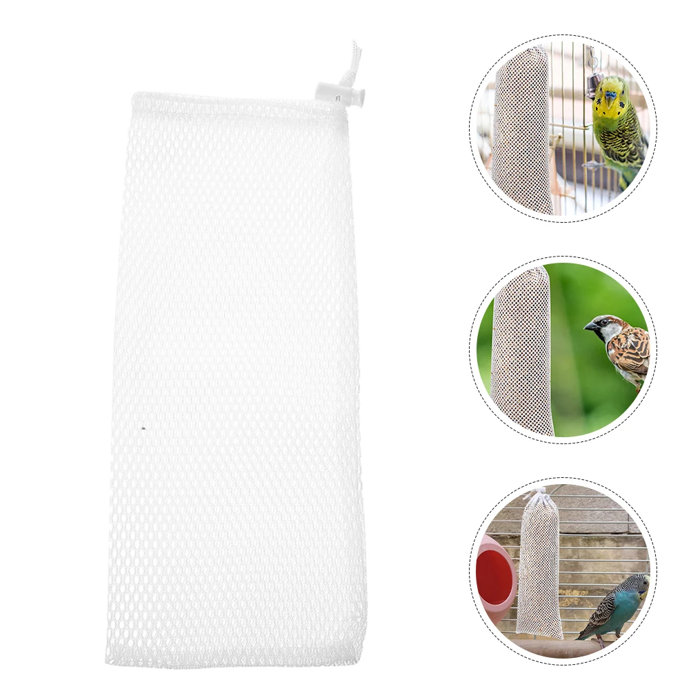 

8 Pcs Bird Feeder Mesh Bag Hanging Station Birds Drawstring Polyester Feeding Net Sack