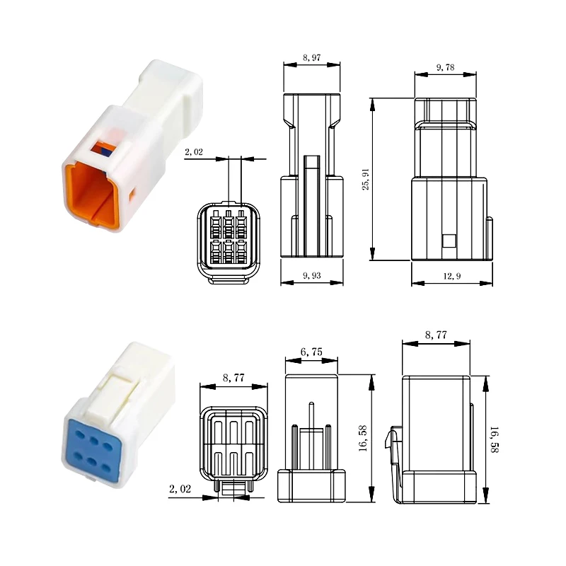 1 Set 2P 3P 4P 6P 8P 0.6 MM Auto Waterproof Wire Plug Male And Female Socket With 15CM Cable JST JWPF Electrical Connectors