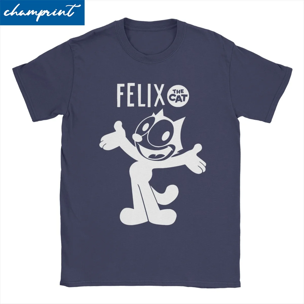 Creative Animals Pets Cartoon Tv Shows T-Shirt Men Women's Crewneck Pure Cotton T Shirt Cat F-Felix Short Sleeve Tees Gift Tops