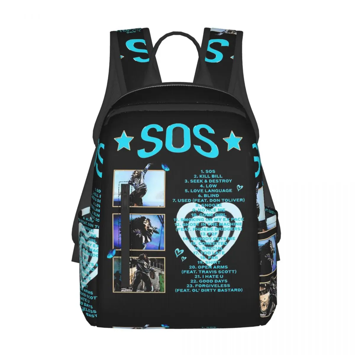 

SZA SOS Song Singer Backpack Daypack Large Capacity Kids BookBag School Bag Shoulder Bags for Men Women
