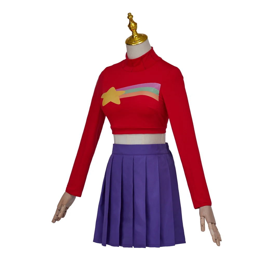 In Stock Mabel Pines Cosplay Gravity Mabel Pines Sexy Two Piece Sports Suit Cheerleading Uniform Women Halloween Costume