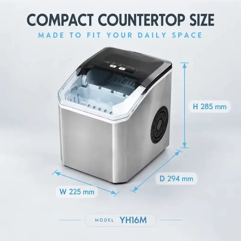 STLF  IC-16 1.5L Bullet Type Ice Maker, Electric Thermoelectric Mini Automatic Ice Maker 110W Power, Home and Commercial
