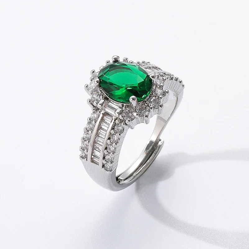 925 Sterling Silve Gorgeous Shiny Stone green Zircom Ring For Women Engagement Wedding High Quality Fine Jewelry