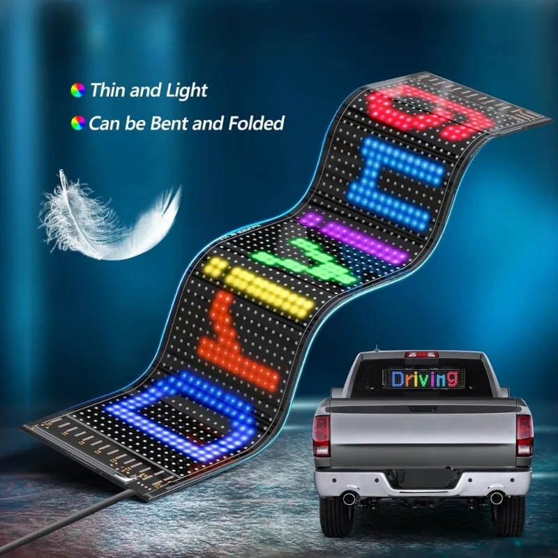 Pantalla LED Panel rectangular LED controlado por USB con aplicación Bluetooth Texto y patrones DIY programable Demon Eye