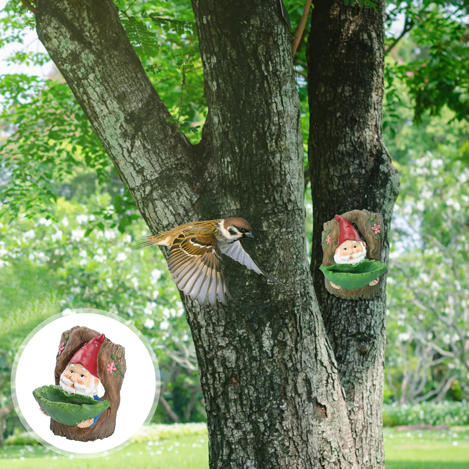 

1 шт. Подвесная кормушка-поилка для птиц из смолы, креативный декор для балкона и сада, подвесная поилка для птиц