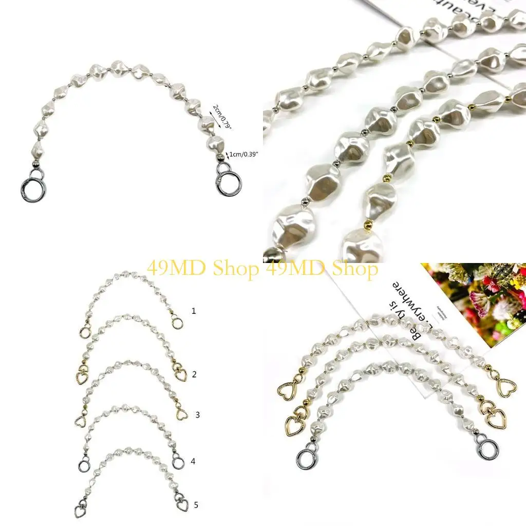 

49MD Imitation Pearl Purse Chain Strap Replacement for Shoulder Crossbody Bag Handbag