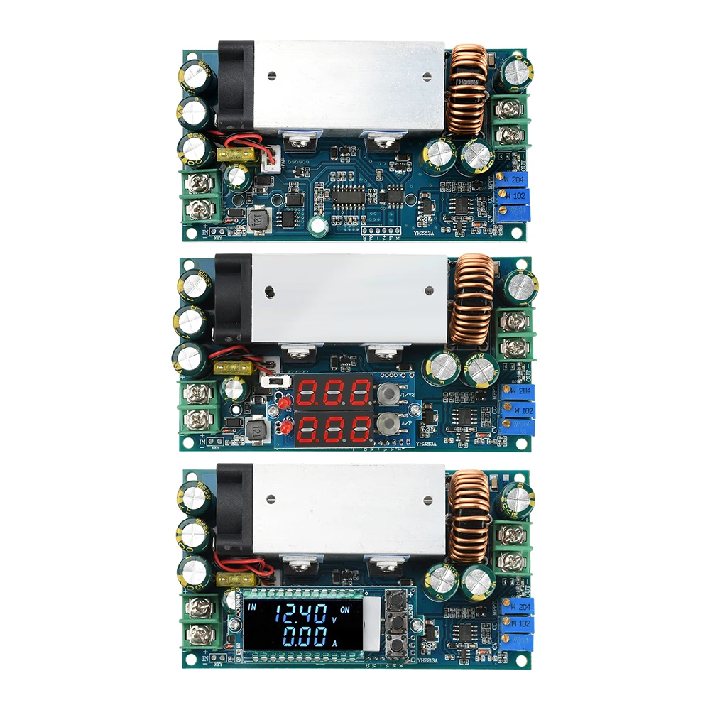 20A DC-DC Buck Converter MPPT Solar Charging Module 10-75V To 2V-60V Adjustable CC/CV Step-Down Power Module with Fan